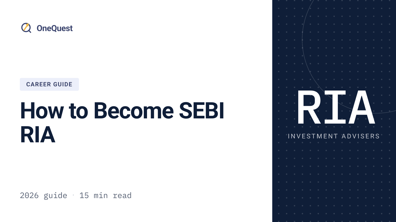 Registration path to becoming a SEBI registered investment adviser in India