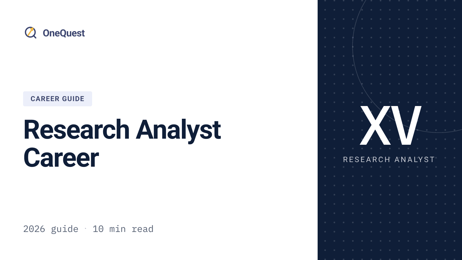OneQuest blog thumbnail: "Research Analyst Career" — Career guide, Research analyst